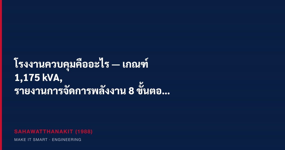 Factory electrical room with energy meters under Thailand designated-factory law