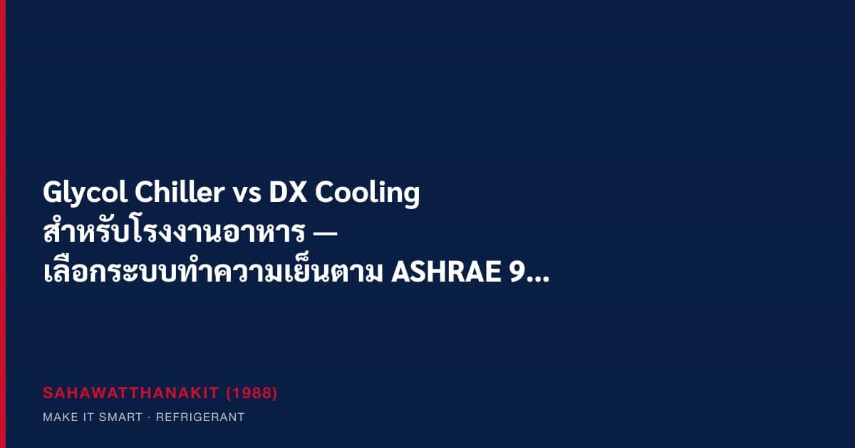 Glycol chiller secondary loop for a food processing plant with DX evaporator coil