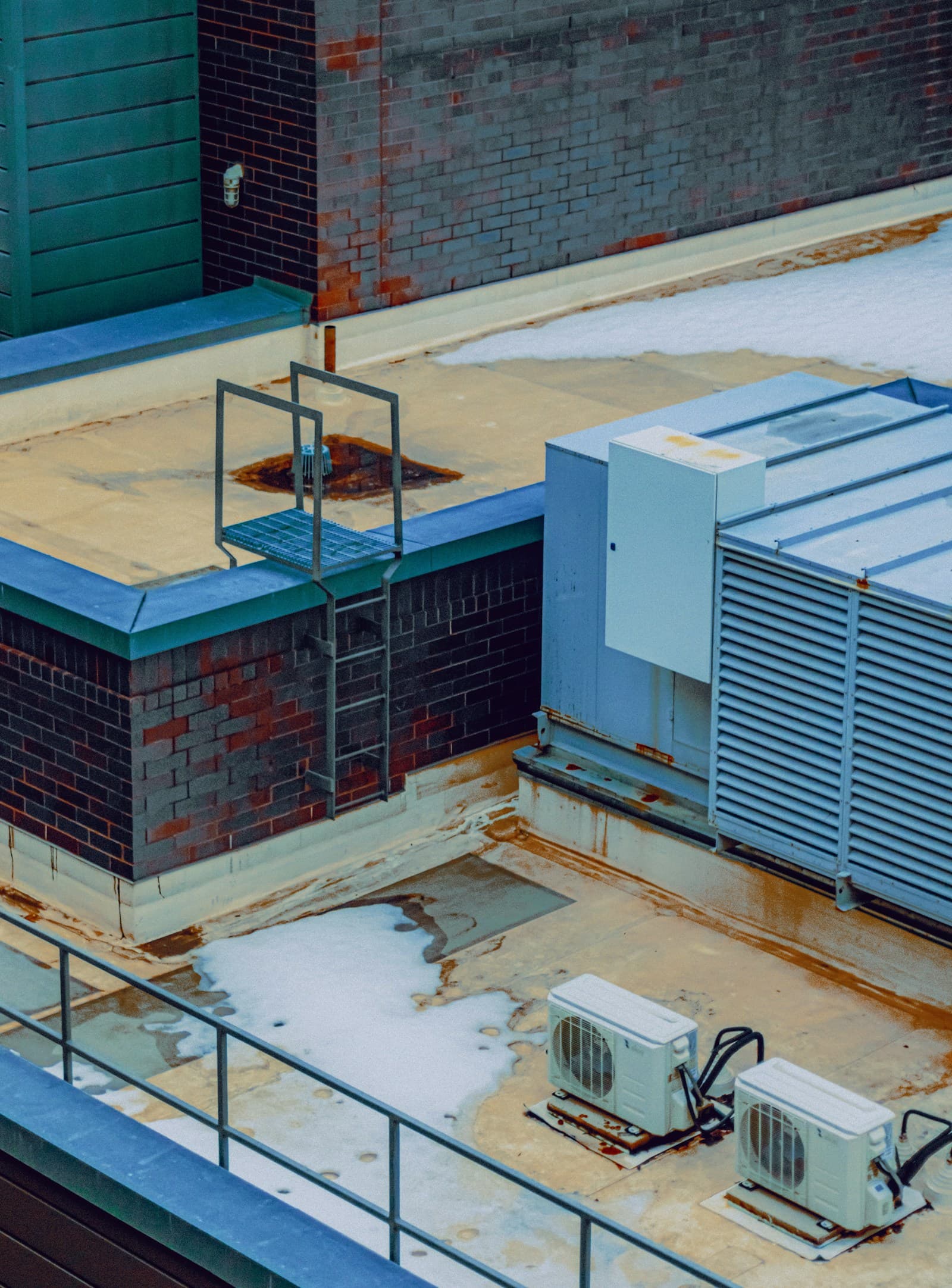 Technician performing HVAC system maintenance