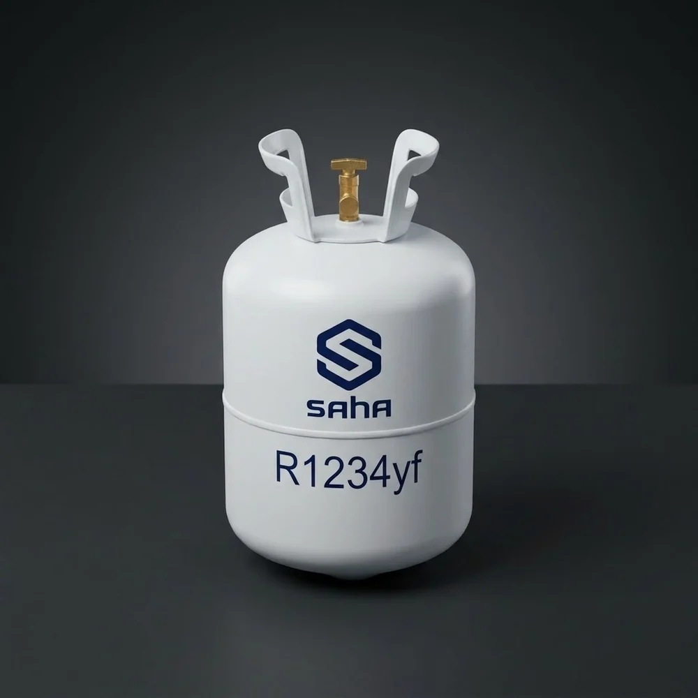 ถังน้ำยาแอร์ R1234yf ตราสหวัฒนกิจ — ถังขาว disposable (ภาพสตูดิโอแสดงรูปทรงถัง)