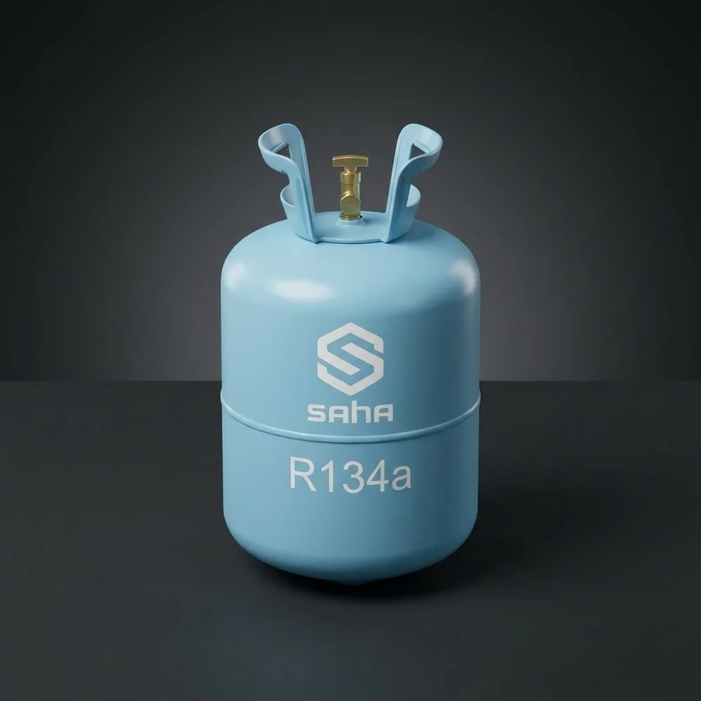 ถังน้ำยาแอร์ R134a ตราสหวัฒนกิจ (ภาพสตูดิโอแสดงรูปทรงถัง)