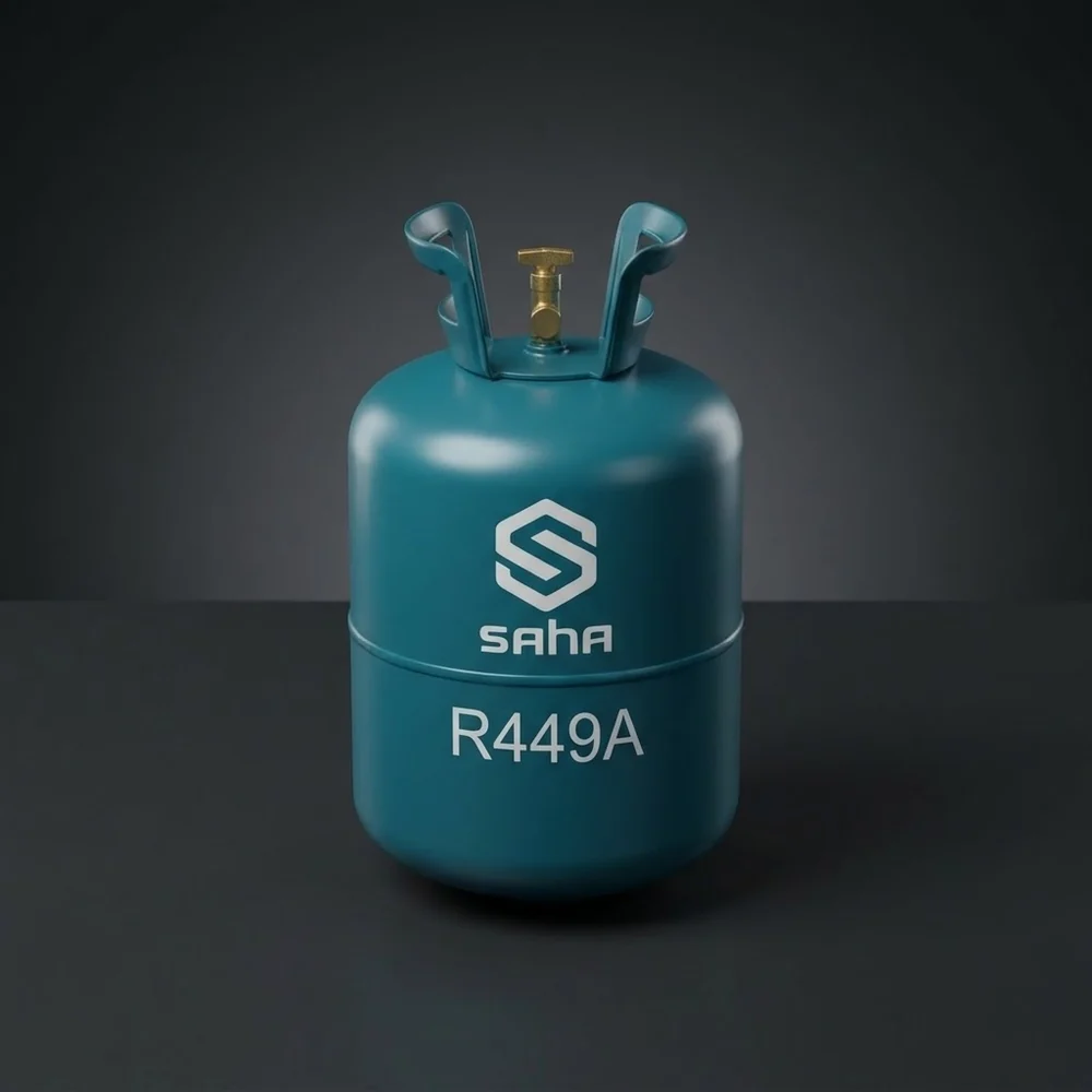 ถังน้ำยาแอร์ R449A ตราสหวัฒนกิจ (ภาพสตูดิโอแสดงรูปทรงถัง)