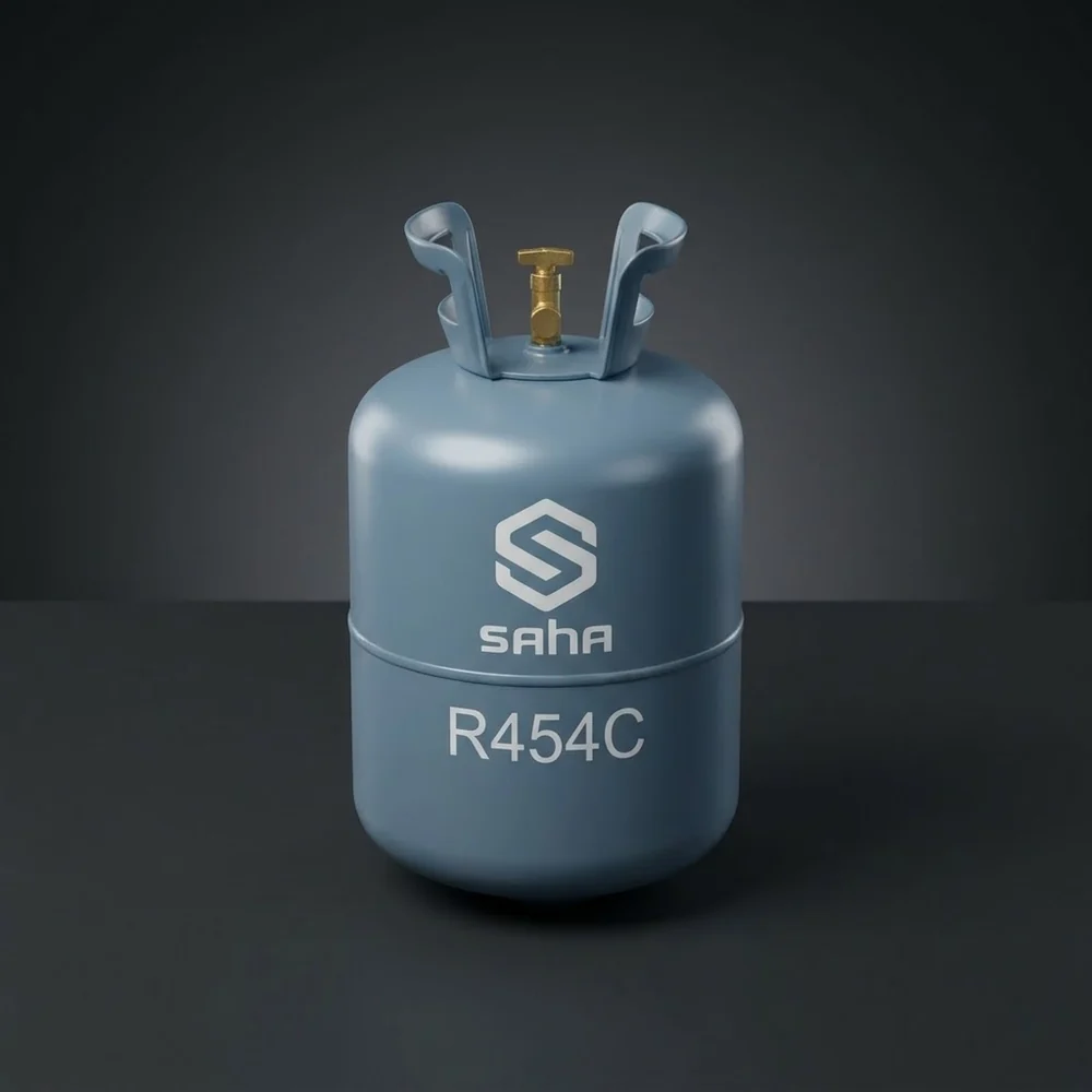 ถังน้ำยาแอร์ R454C ตราสหวัฒนกิจ (ภาพสตูดิโอแสดงรูปทรงถัง)
