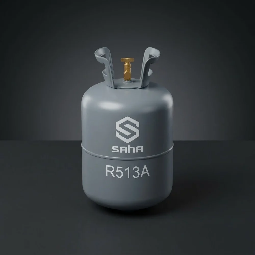 ถังน้ำยาแอร์ R513A ตราสหวัฒนกิจ (ภาพสตูดิโอแสดงรูปทรงถัง)